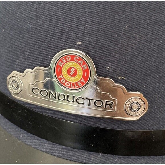 Disney Parks Mickey Mouse Ear Conductor Hat Red Car Trolley Size S/MD *READ* - Picture 5 of 12